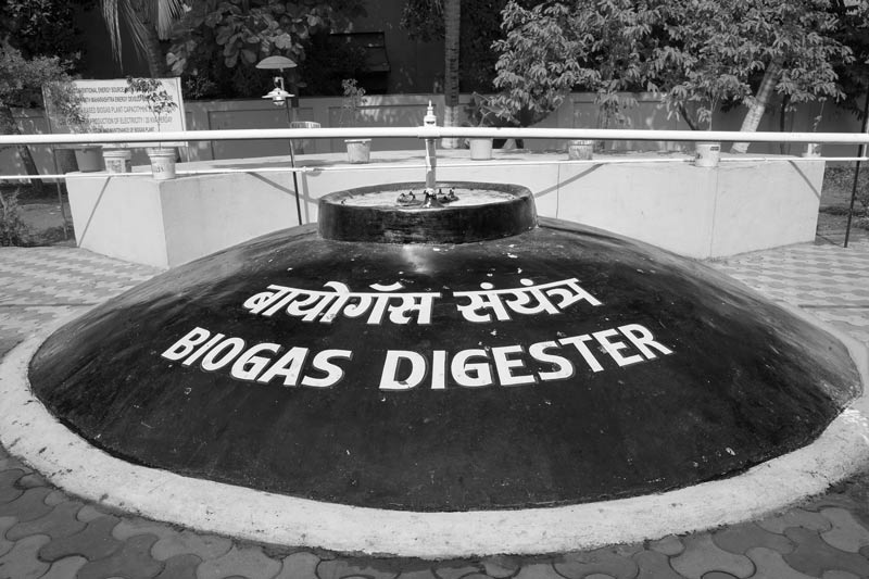 Biogas digester at the community toilet-cum-bath complex constructed by Sulabh International in Shirdi, Maharashtra